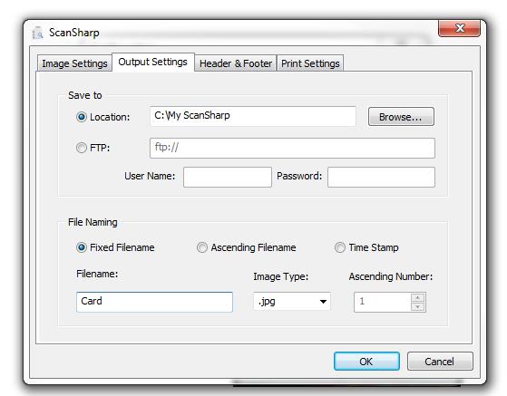 The Save to FTP option saves and uploads the final image to an FTP server.