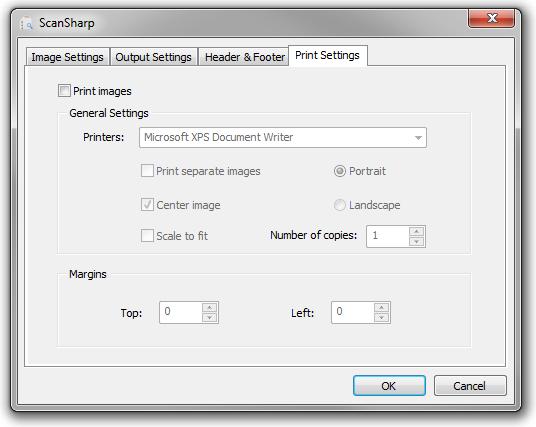 9. Print Settings The Print Settings screen can be accessed from the Configuration panel by pressed the Advanced button at the bottom right.
