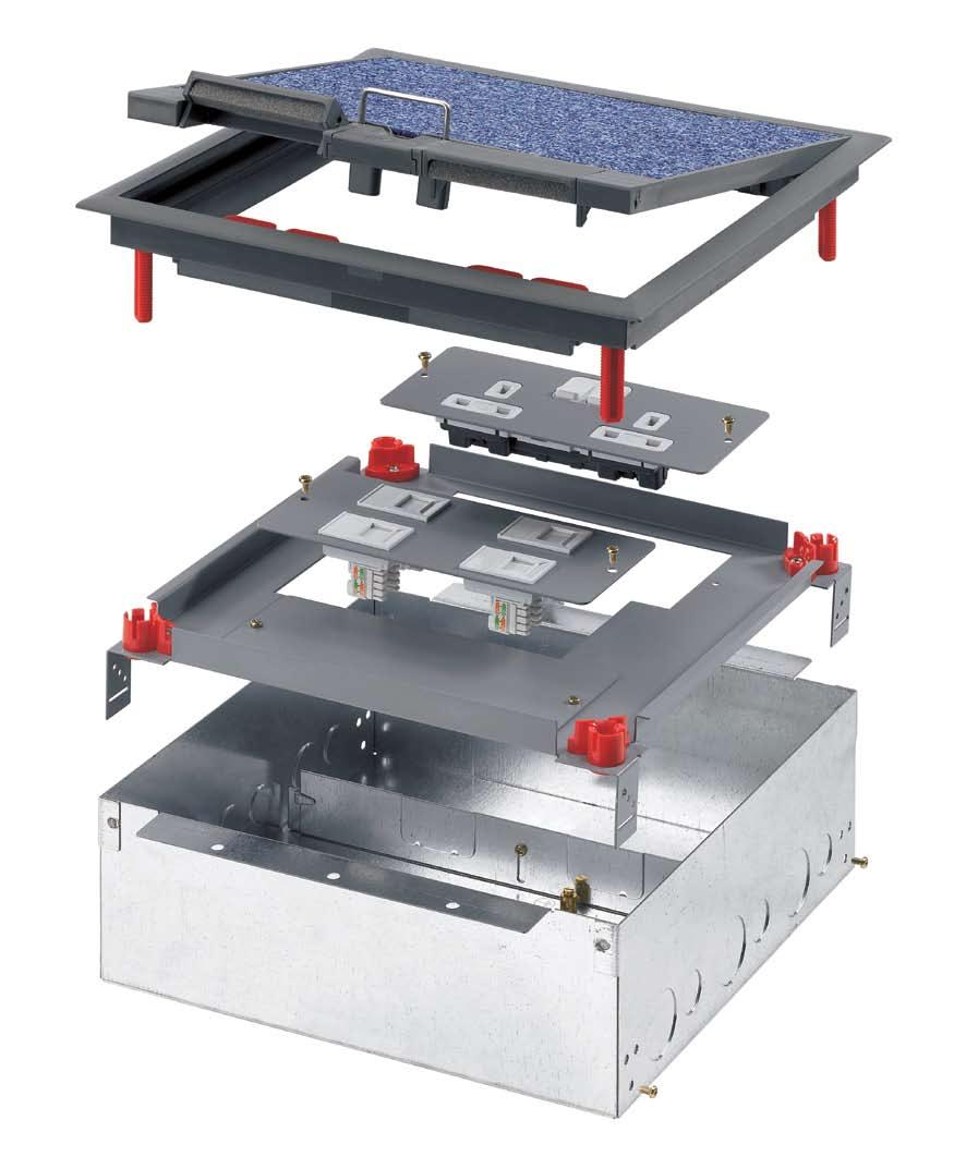 shallow floor voids wide Range of power and data plates l Suitable for all applications l