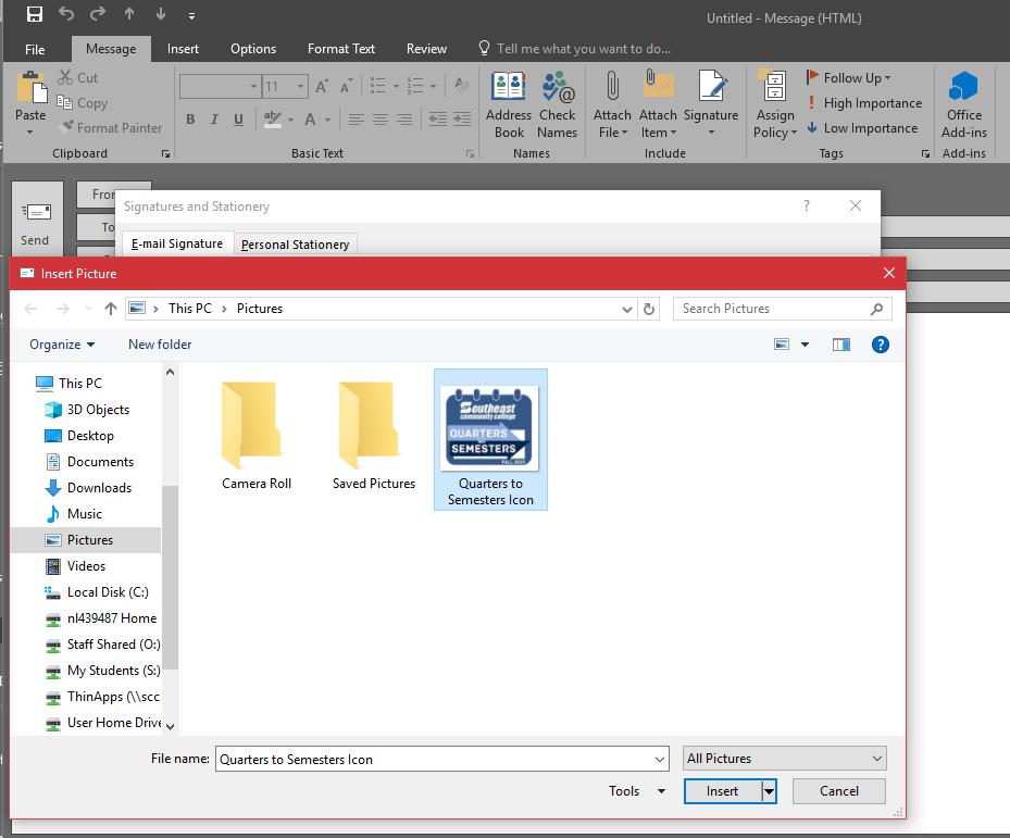 HOW TO ADD ICON TO OUTLOOK 2016 Step 6: Locate