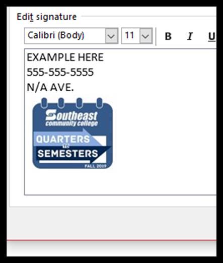 HOW TO LINK ICON IN OUTLOOK 2016 Step 8: Once image is inserted click on Quarters to Semesters