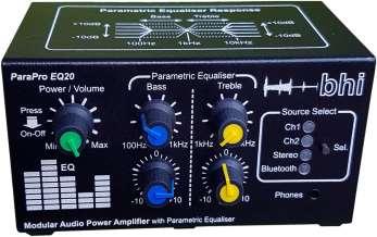 The parametric equaliser allows any specific part of the frequency range to be selected and adjusted in strength.