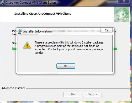 Issue: - There is a problem with this Windows installer package.