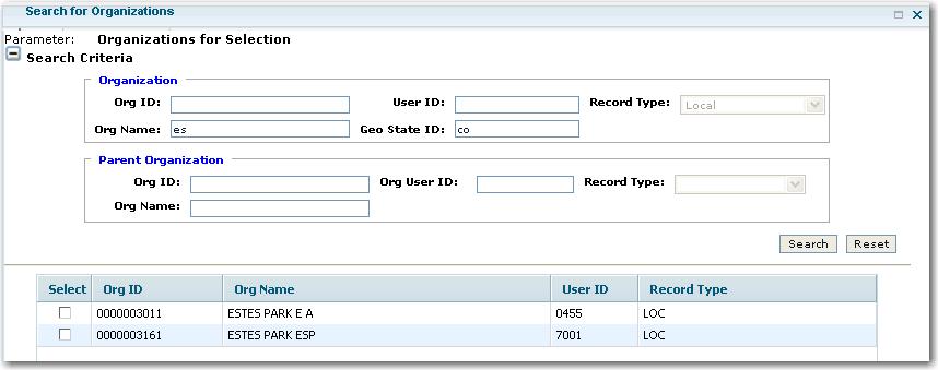 SELECT ORGANIZATION(S)-STATE/UNISERV/LOCAL/CHAPTER/EMPLOYER/WORK LOCATION The User s organization will display in the Organization field.