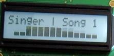 Software description Part 4: 16 x 2 LCD Display the song title and the artist on the top row. Display the Equalizer bands on the bottom row.