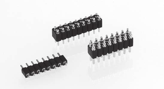 2.54 mm GRID / SINGLE ROW / DOUBLE ROW / SOLDER TAIL Low resistance modular connectors with spring-loaded contacts (SLC), solder tail. Contacts with improved, shaped piston design.