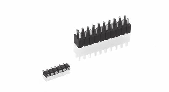 2.54 mm GRID / SINGLE ROW / DOUBLE ROW / SURFACE MOUNT Basic modular connectors with spring-loaded contacts (SLC), surface mount with positioning pins.