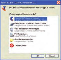 FOR MICROSOFT OPERATING SYSTEMS: The installation should load automatically. If it doesn t, open My Computer and double-click on the TelstraEliteGatewayInstaller.exe icon.