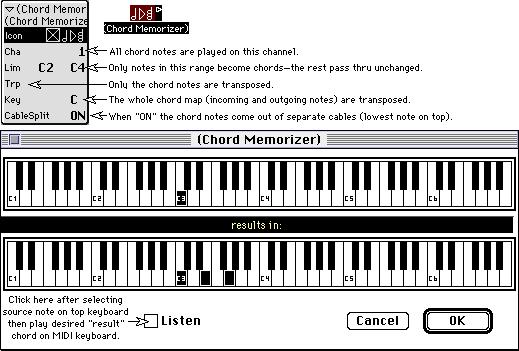 Chpter 2 Fig. 21: Chord memorizer window nd prmeters The Chord Memorizer s Trp nd Key prmeters often cuse confusion. Trp ffects only the out notes while Key ffects both the in nd out notes.