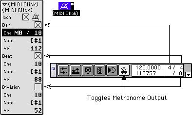 Chpter 5 It s About Time 5.1 The MIDI Metronome Click The purpose of the MIDI Metronome Click (.k.. the Metronome) is to generte MIDI note-events t the three clock divisions of Logic s time signture: bet, br nd division.