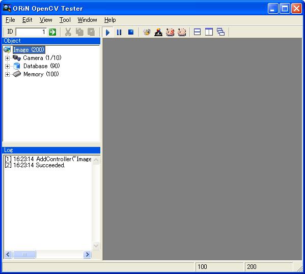OpenCV Provider User s Guide - 145-5.2. Main screen Main screen is for operations like setup OpenCV provider manage each windows and file input/output. Figure 5-2 OcvTester screen 5.2.1. Object window Object window is for camera and memor image management.