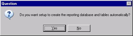 In the Question dialog box, you will be prompted to enable NTP Software File Reporter setup to create the database and tables