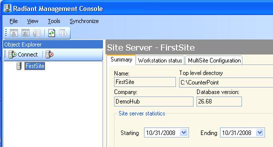 Click. From the Server History window, click to connect to a new server.