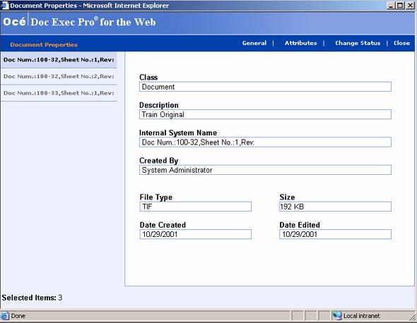 How to view document properties from the Job Ticket page Introduction From the document list of the 'Job Ticket' page, a user can look at the properties of any document in the current print job.