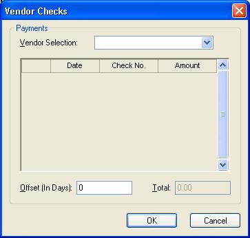 In the Vendor Checks dialog, you can select the vendor you used when making 941 payments and then choose the appropriate checks for the reporting period.