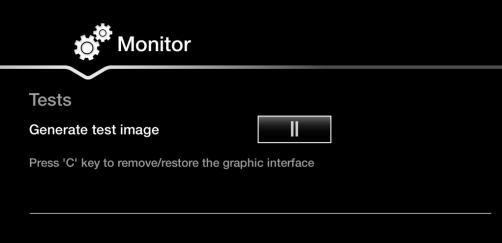 Monitor Test Image Generation In this version, it is possible to generate a test image for checking the display aspect ratio and color rendering on both XT monitors.