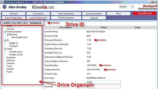 10. After the software connects to the drive, click on the Drive Identification in the Drive Organizer to see a system summary.