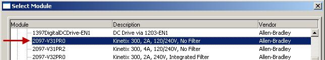 The Select Module dialog displays. 3. Expand the Drives group by clicking the [+]. 4.