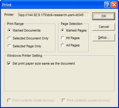 After you double click on Print, you will get this screen. Your default printer will show up where it says printer.