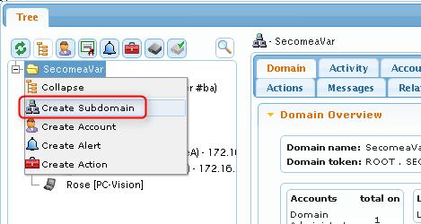 If we take a look at our example we have the LinkManager user Rose who, due to being created in the root domain (SecomeaVar), has access to any device that may appear in this domain and any