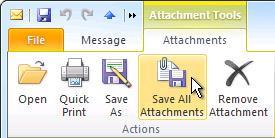 SAVING After opening and viewing an attachment, you may choose to save it to a disk drive. If a message has more than one attachment, you can save multiple attachments as a group or one at a time.