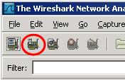 Performing Wireshark Captures Click the Capture Options icon Select the