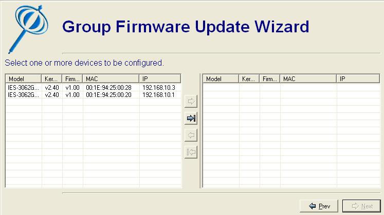 1.13.1 Group Firmware Update Wizard This Group Firmware update allow user to