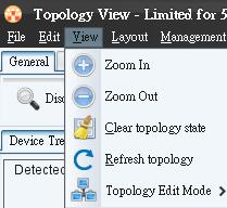 N/A ToolTip Option : user can select want show to topology view device Tip, show or not. View Option: Setting path size & font size and whether to show the device icon or not.