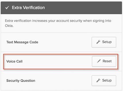 6. Verification is complete. To authenticate subsequently, users must click Call, answer the voice call to receive the required code, enter that code into the mobile device, and click Verify.