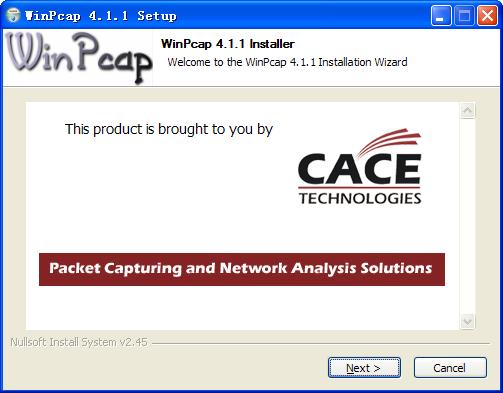 WinPcap. If it has been installed on your computer, you can cancel this step.