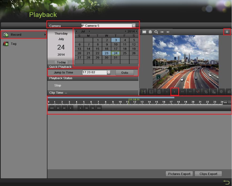 10. PLAYING BACK RECORDED VIDEO To initiate a PLAYBACK, go to MENU > PLAYBACK.