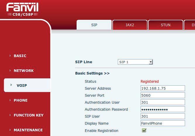 Figure 4-9. Registered 14. Configure the other IP (SIP) Phone with the correct parameters. 15.
