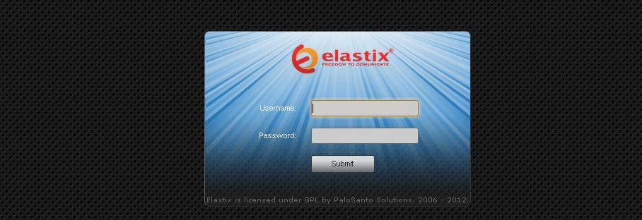 To set up the Elastix Server for the Fanvil C62, 1. Go to the web address of the Elastix Server Login page.