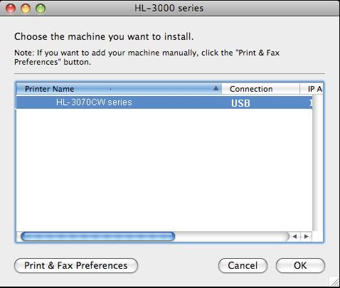 USB Macintosh h The Brother software will search for the Brother printer. During this time the following screen will appear.