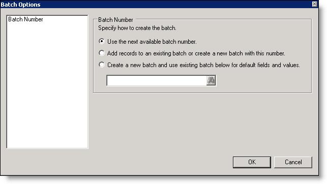 3. Click Tools on Edge toolbar, and select Batch Options. The Batch Options screen appears. 4.