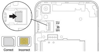 Lift gently in the direction shown. 2. Insert the Nano SIM card.