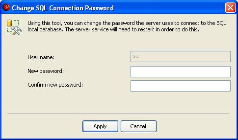 SQL Connection Password You must type the new password in the