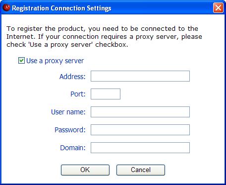 Proxy Settings Select Use a proxy server and fill in the fields with the required information. Proxy Address - type in the IP address of the proxy server.