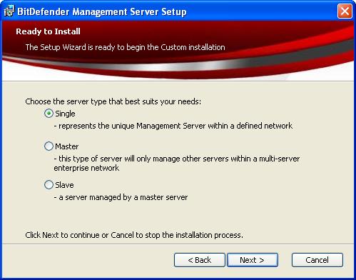 If you have chosen to install only Bitdefender Management Console, skip directly to Step 10 - Start Installation (p. 32).