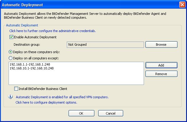 Automatic Deployment Here you can find the following information: if Automatic Deployment is enabled.