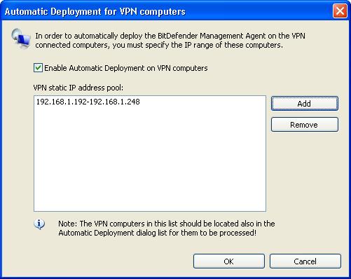 Configuring Automatic Deployment for VPN Computers To configure automatic deployment for VPN computers, follow these steps: 1. Configure Automatic Deployment. 2.