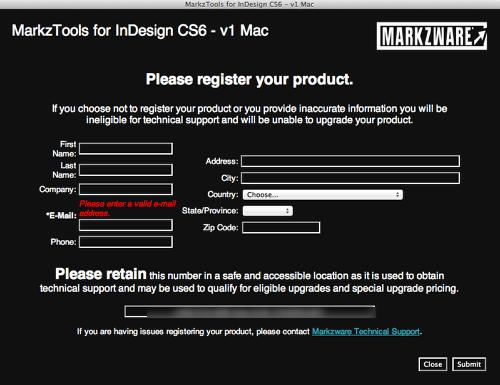 MarkzTools Registration Required Field Although your email address is the only required field to register MarkzTools, it is strongly suggested
