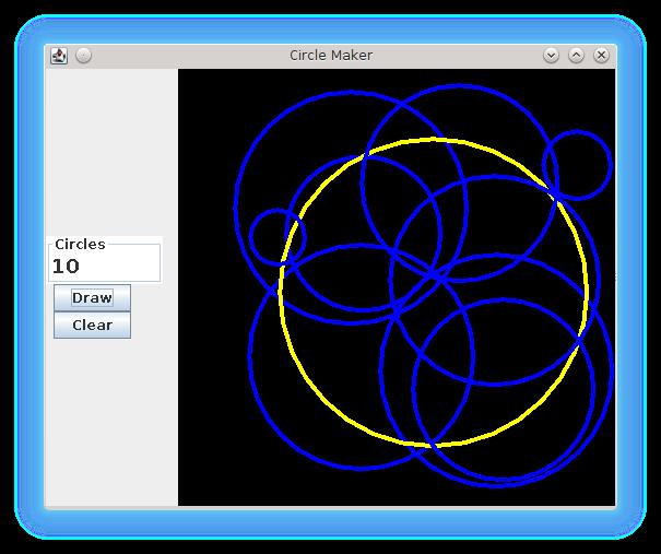 Design Example 3: CircleMaker Design a GUI that allows the user to make the specified number of circles and color the biggest circle with a