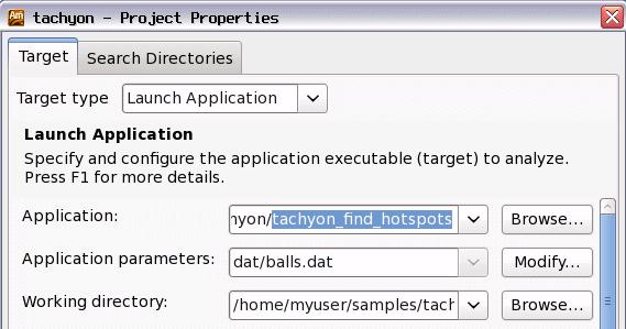 2 Getting Started Tutorial: Finding Hotspots The Create a Project dialog box opens. 4. Specify the project name tachyon that will be used as the project directory name.