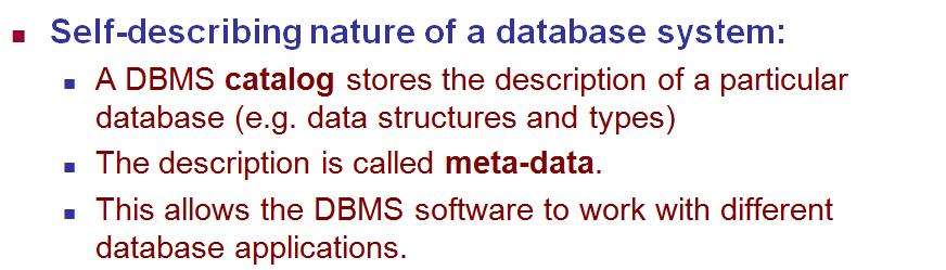 UNIT 1 INTRODUCTION TO DBMS 3 Example of database catalog.