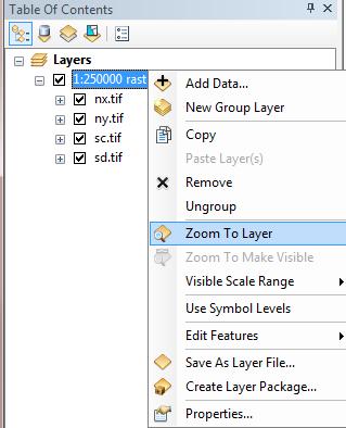 SET THE COORDINATE SYSTEM We want to set the coordinate system of our project to British National Grid. 1. Right click the word Layers at the top of the Table of Contents. 2.