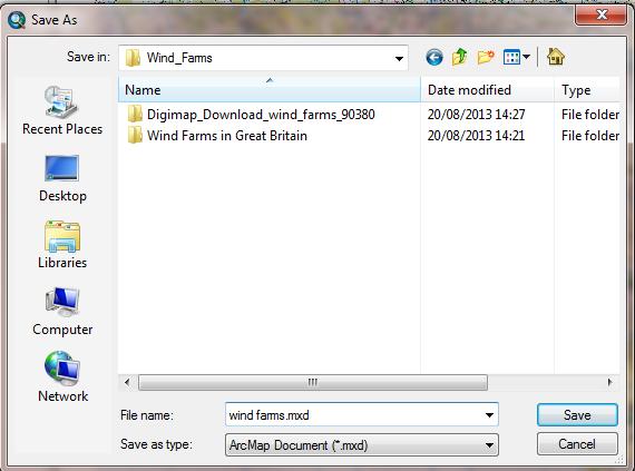 SAVE YOUR ARCMAP DOCUMENT 7. Save your ArcMap document. Click File > Save as. 8. Name the file and click save. You are saving the file as an ArcMap document.