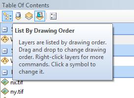 11. Click on List by Drawing Order. You should see a new layer added in the Table of Contents. 12.