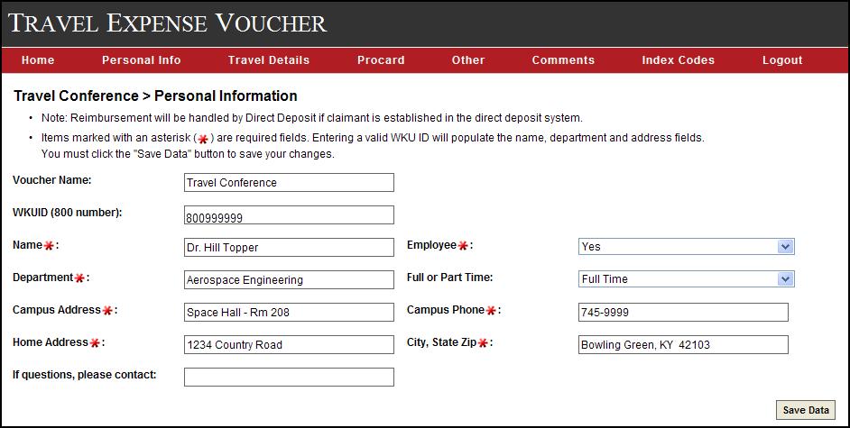 To enter the claimant s information on this Personal Information screen, there are 3 options: 1) If you are creating your own voucher and you have a WKUID (800#), type your 800 number in the WKUID