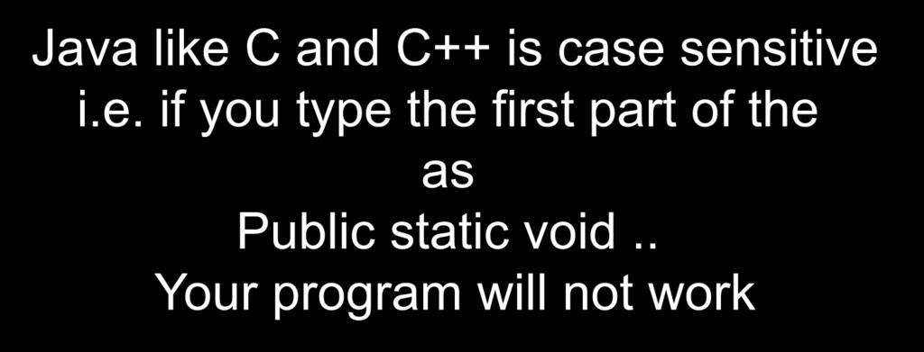 Example 1 class Hello { public static void main(string[] args) { System.out.